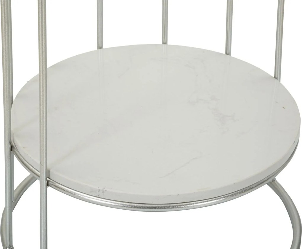 MESA DE APOIO TOWERY Ø 40X76 CM PRATEADA