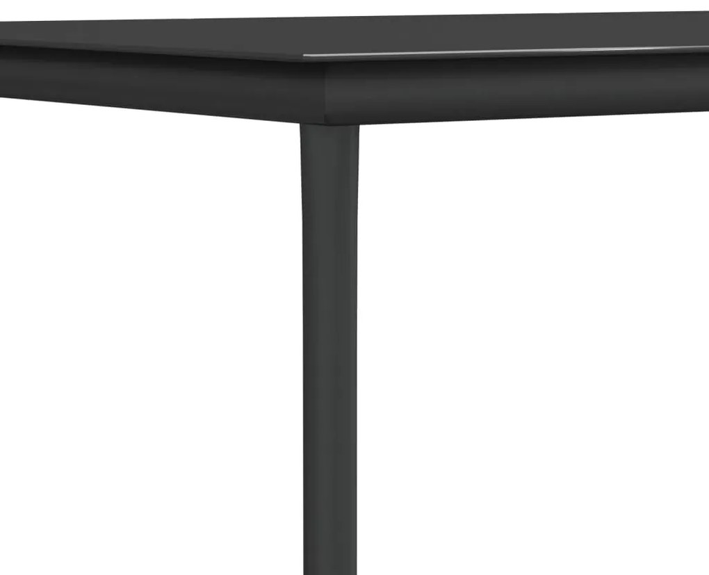 5 pcs conjunto de jantar para jardim textilene e aço preto