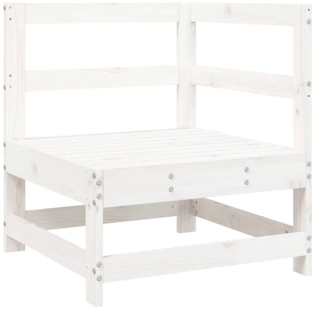 4 pcs conjunto sofás de jardim madeira de pinho maciça branco