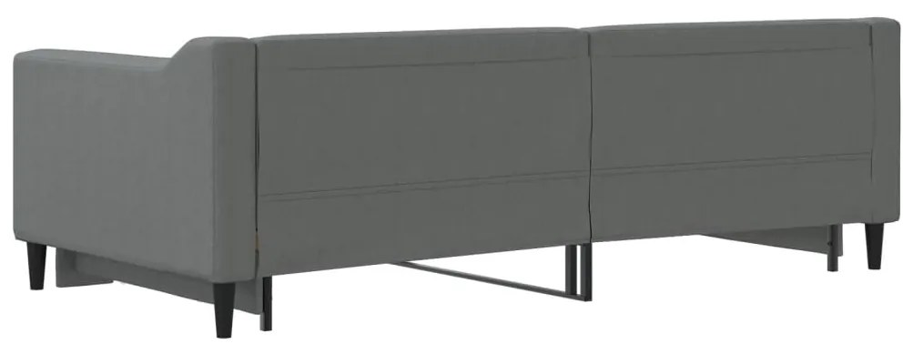 Sofá-cama com gavetão 90x190 cm tecido cinzento-escuro