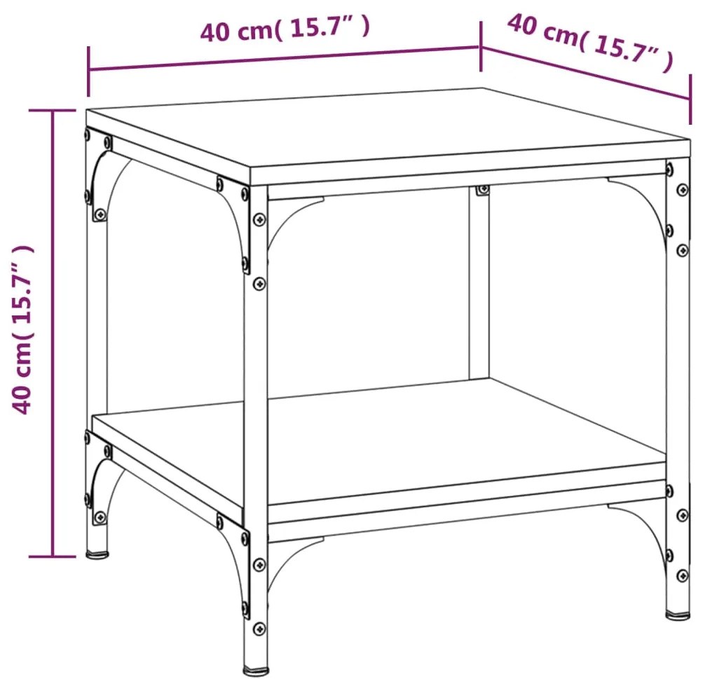 Mesa de apoio 40x40x40 cm derivados madeira cinzento sonoma