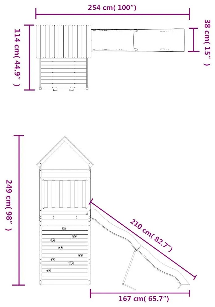 Conjunto de brincar para exterior madeira de pinho impregnada