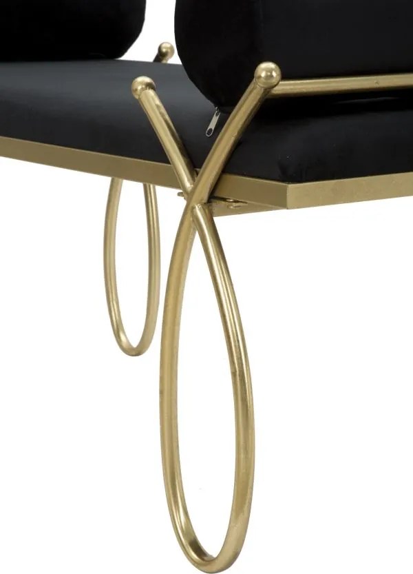 BANCO RIBBON 112,5X49X53 CM PRETO E DOURADO