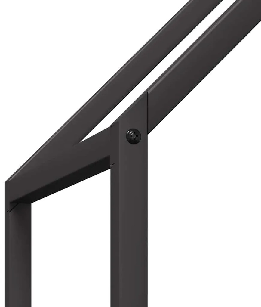 Suporte para lenha 60x25x90 cm aço laminado a frio preto