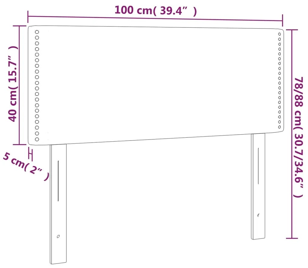 Cabeceira de cama tecido 100x5x78/88 cm cinzento-acastanhado