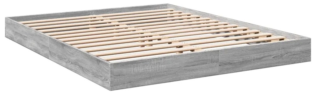 Estrutura de cama 150x200 cm derivados de madeira cinza sonoma