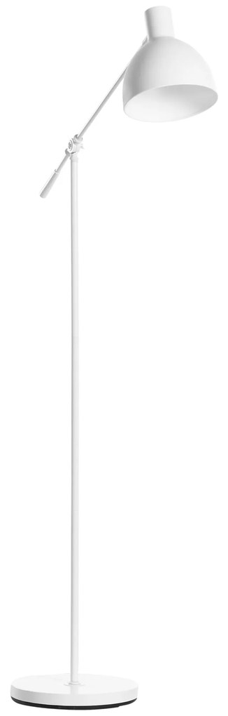 HOMCOM Candeeiro de Pé Estilo Industrial Lâmpada E27 Máx. 40W com Mastro Flexível Ecrã Giratório 90° Ø30x131-155cm Branco | Aosom Portugal