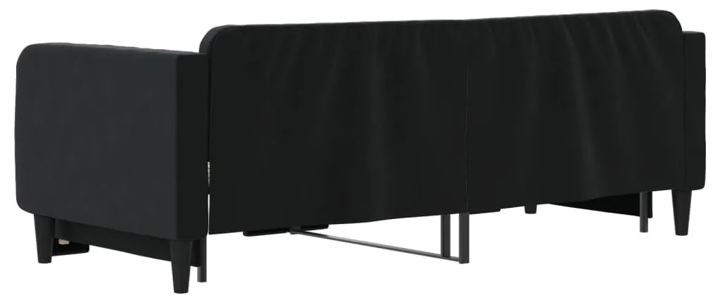 Sofá-cama com gavetão 90x200 cm veludo preto