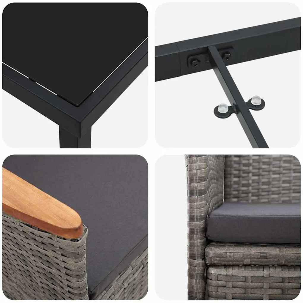 Cadeiras de Jardim Reclináveis com almofada 5 pcs