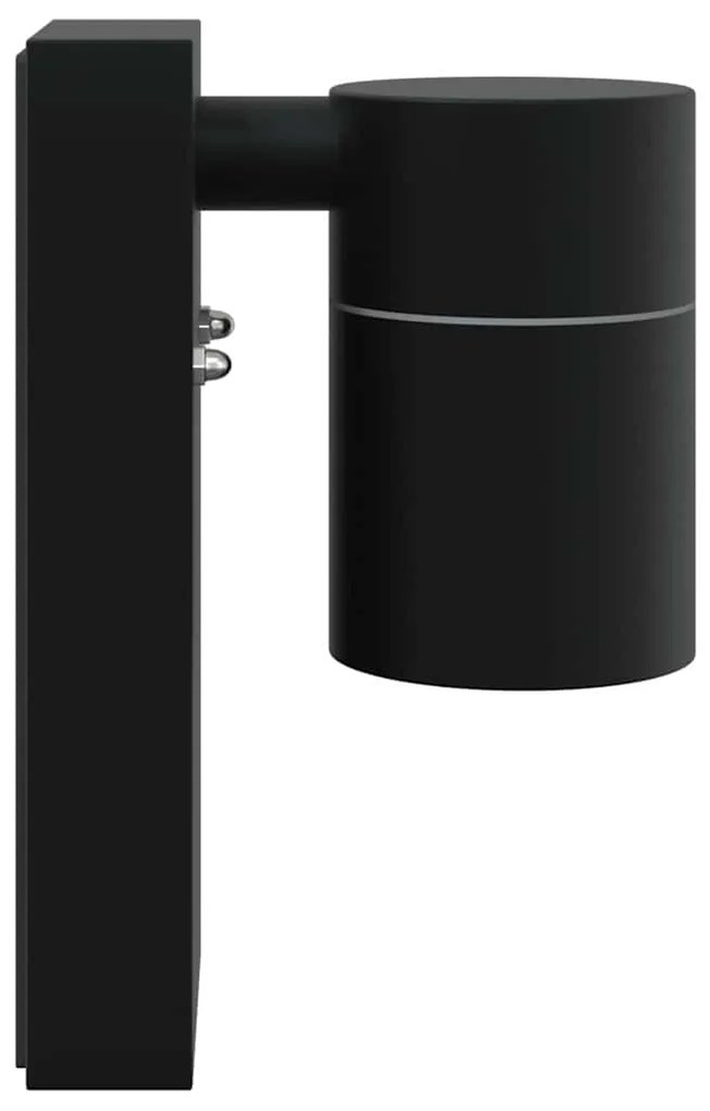 Luz de Parede Externa Preta em Aço Inoxidável IP44
