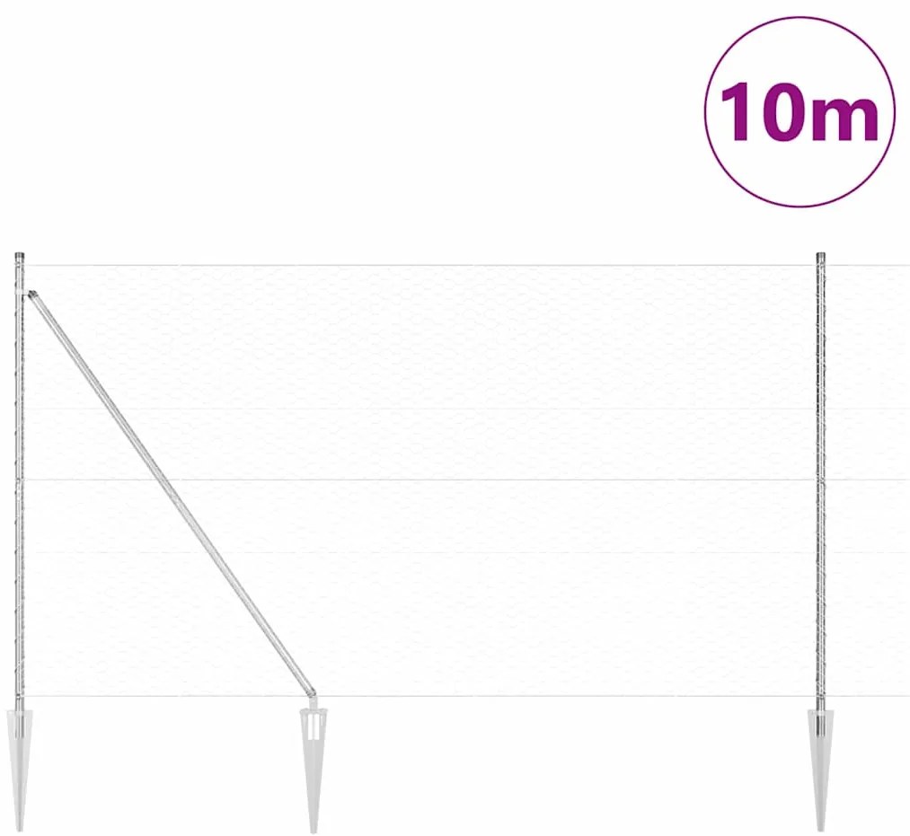 Cerca Hexagonal vidaXL 1.6x10 m Aço Galvanizado