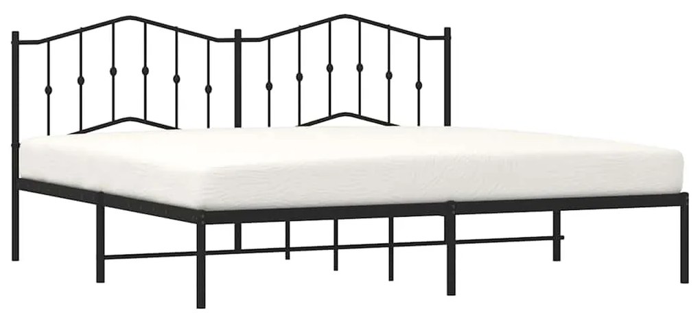 Estrutura de cama com cabeceira 193x203 cm metal preto