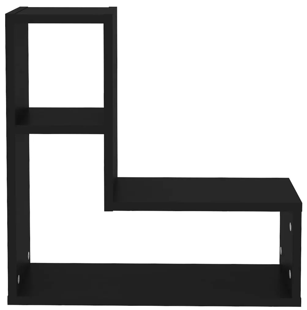 Estantes de parede 2 pcs 50x15x50 cm contraplacado preto