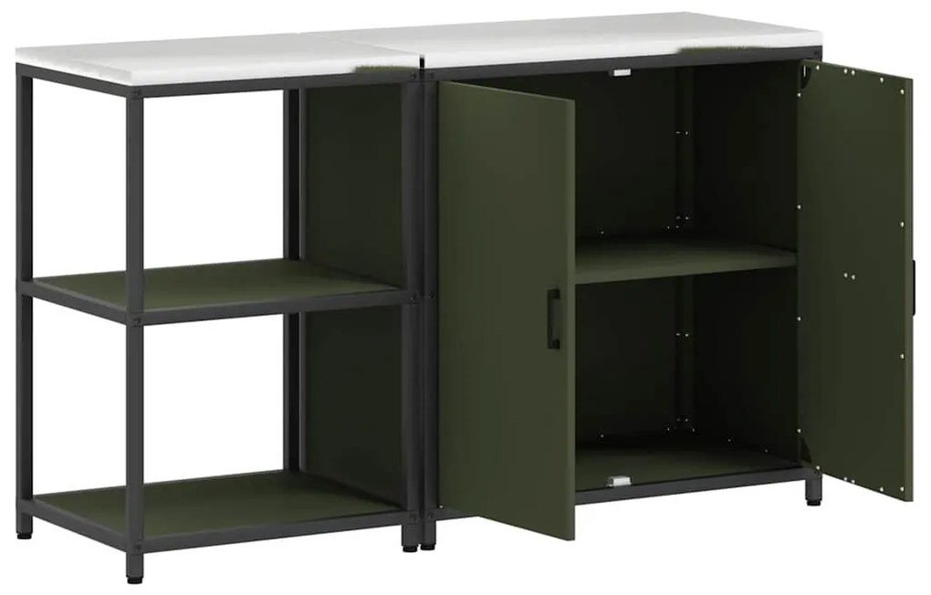 Conjunto de Armazenamento de Cozinha 2 pcs Verde Oliva