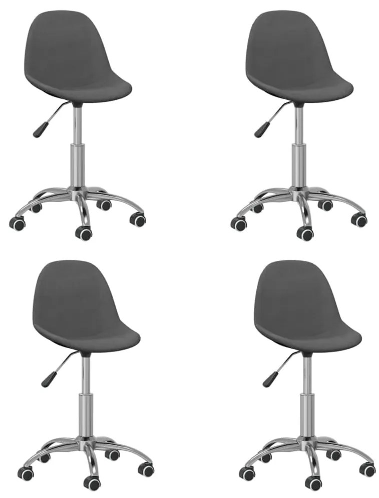 vidaXL Cadeiras de jantar giratórias 4 pcs tecido cinzento-escuro