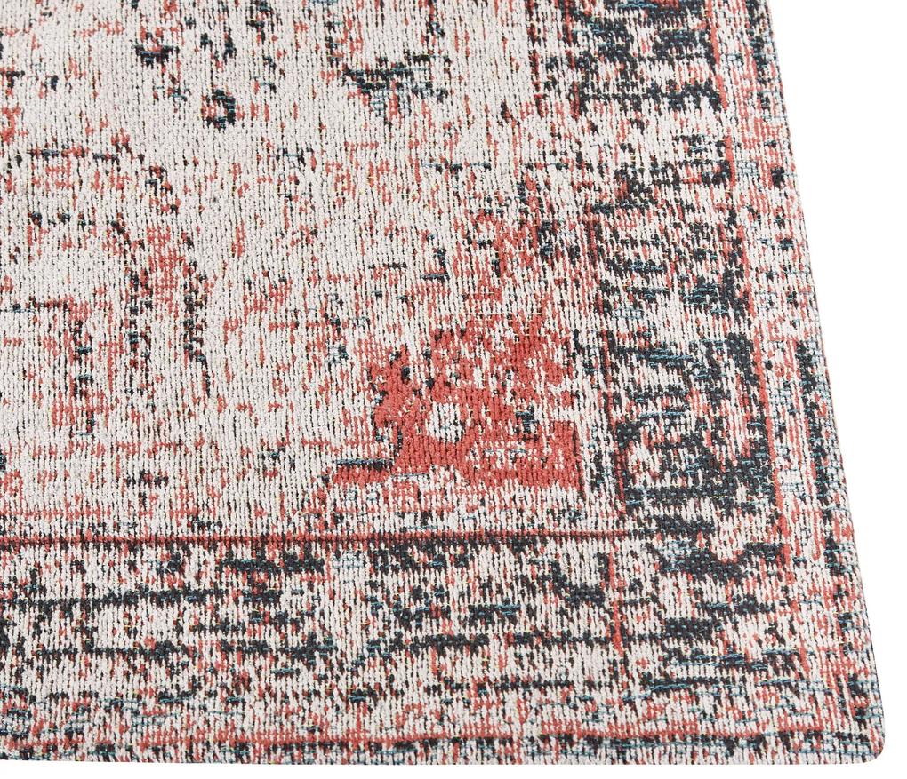 Tapete em algodão vermelho e creme 80 x 150 cm ATTERA Beliani