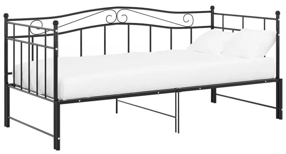Estrutura sofá-cama de puxar 90x200 cm metal preto