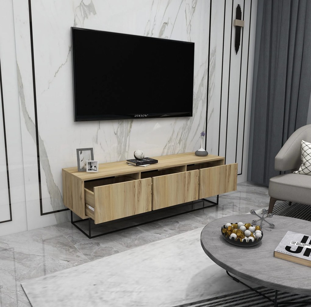 Móvel TV Kordon – Preto Felt – 140x50x40 cm