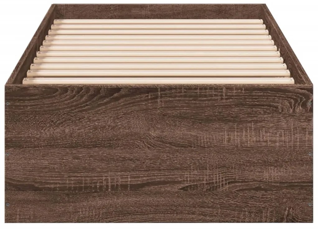 Estrutura de cama 90x190 cm derivados madeira carvalho castanho