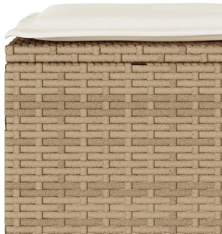 3 pcs conjunto bistrô com almofadões vime PE bege