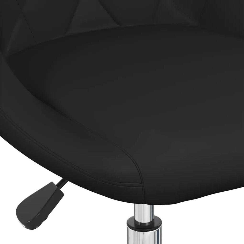 Cadeira de escritório giratória couro artificial preto
