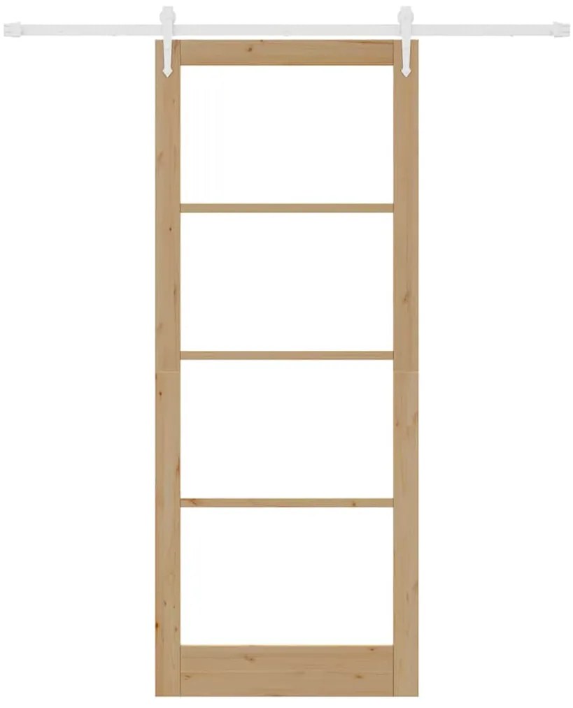 Conjunto de Porta Deslizante vidaXL com Kit de Hardware 93x232 cm Made