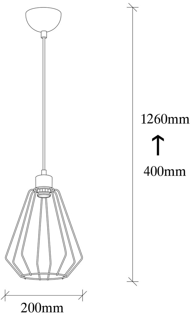 **** Candeeiro Suspenso Kese – Preto – Ø20 cm x 126 cm
**