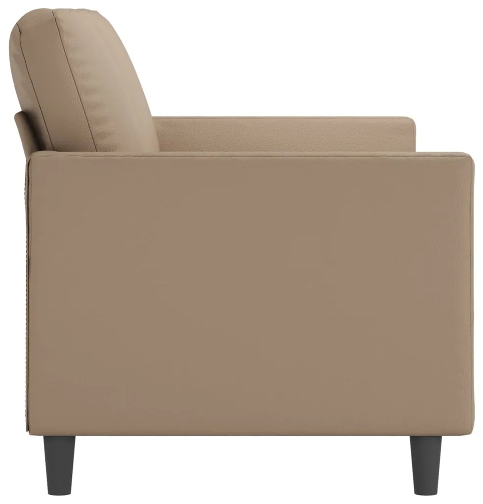 Sofá de 3 lugares 180 cm couro artificial cor cappuccino
