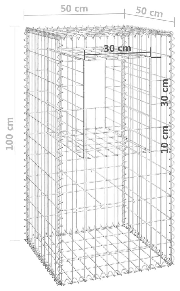 Postes/cestos gabião 2 pcs 50x50x100 cm ferro