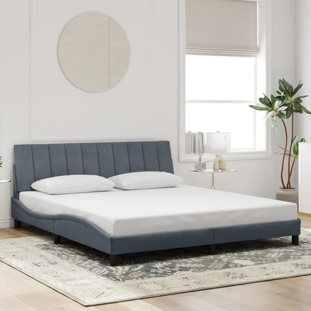 Estrutura de cama sem colchão 180x200 cm veludo cinzento-escuro