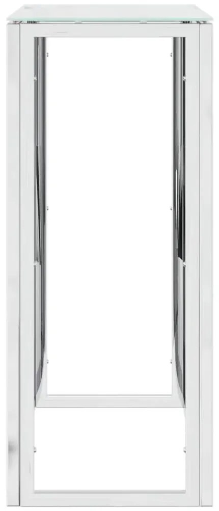 Mesa consola 70x30x70 cm aço inoxidável e vidro