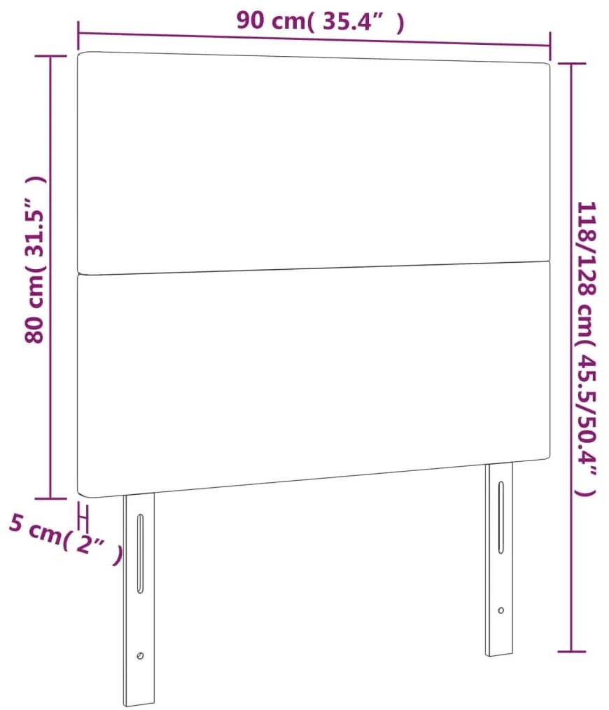 Cabeceira cama 2 pcs couro artificial 90x5x78/88 cm cappuccino