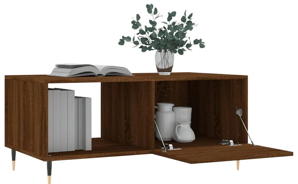 Mesa centro 90x50x40 cm derivados de madeira carvalho castanho