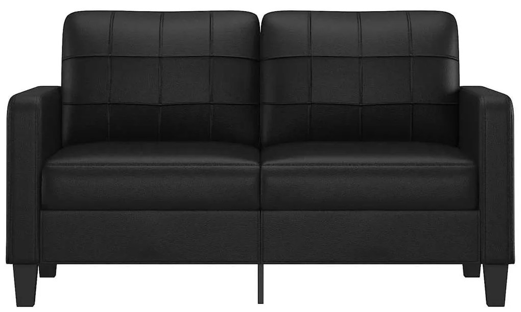 Sofá de 2 lugares 140 cm couro artificial preto