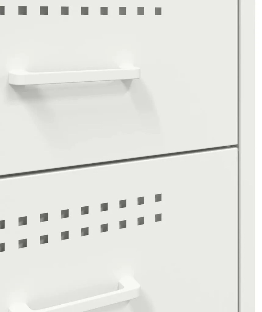 Mesa de cabeceira 36x39x68 cm aço branco