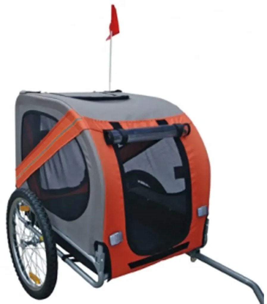 vidaXL Reboque de bicicletas para cães, laranja