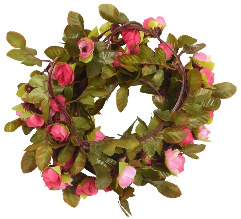 Grinaldas de flores de Natal 6 pcs 215 cm rosa