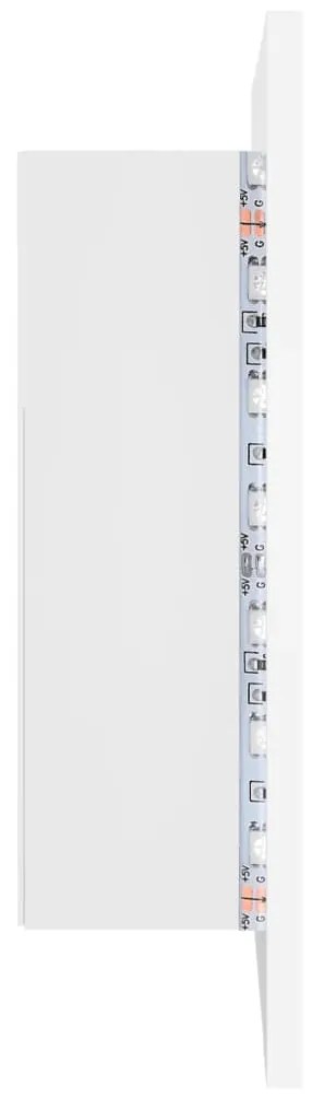 Armário espelhado casa de banho LED 40x12x45 cm acrílico branco