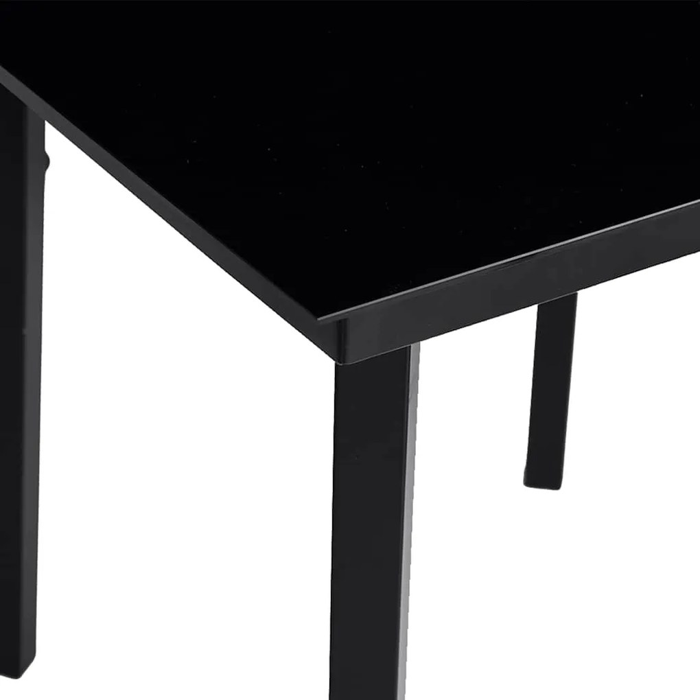 Conjunto jantar jardim 5 peças almofadas vidro vime PE castanho
