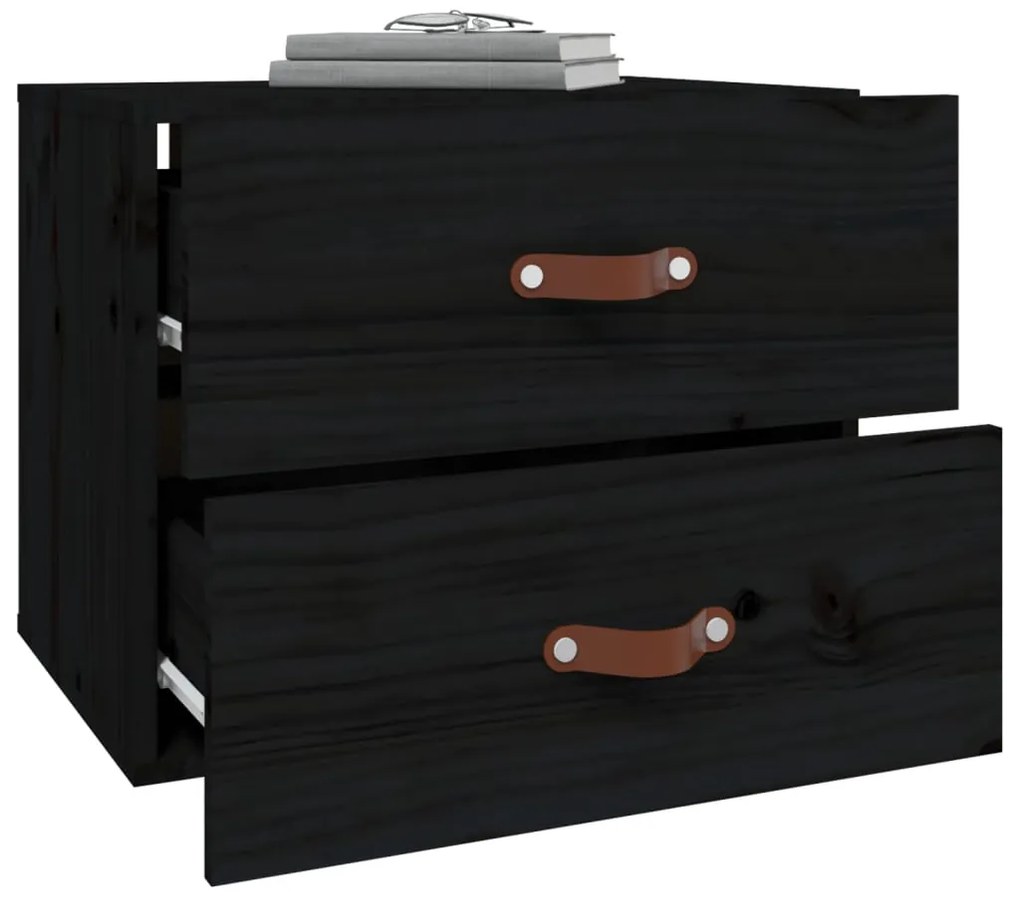 Mesa de cabeceira de parede 50x36x40 cm preto