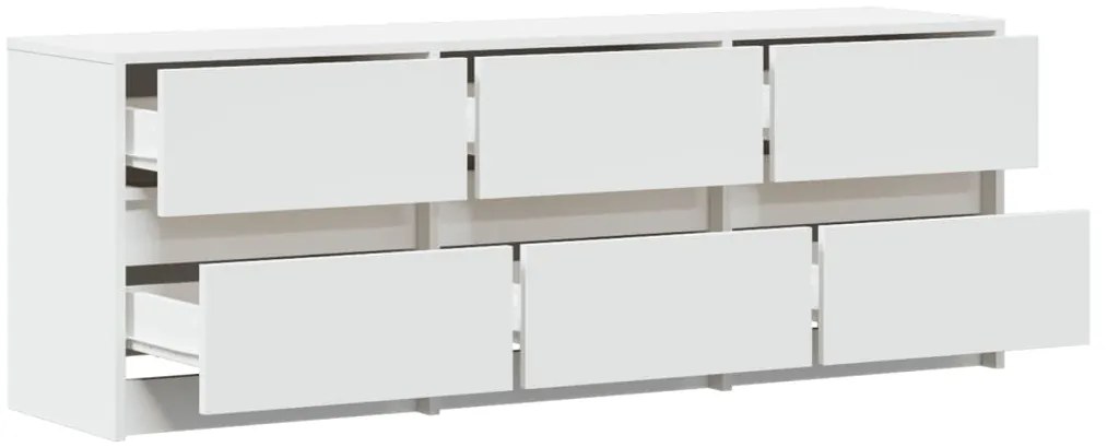Móvel de TV 140x34x50 cm derivados de madeira branco