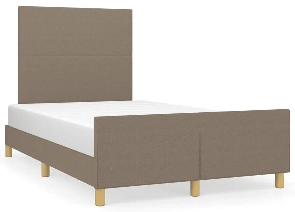 vidaXL Estrutura de cama sem colchão 120x190cm tecido cinzento