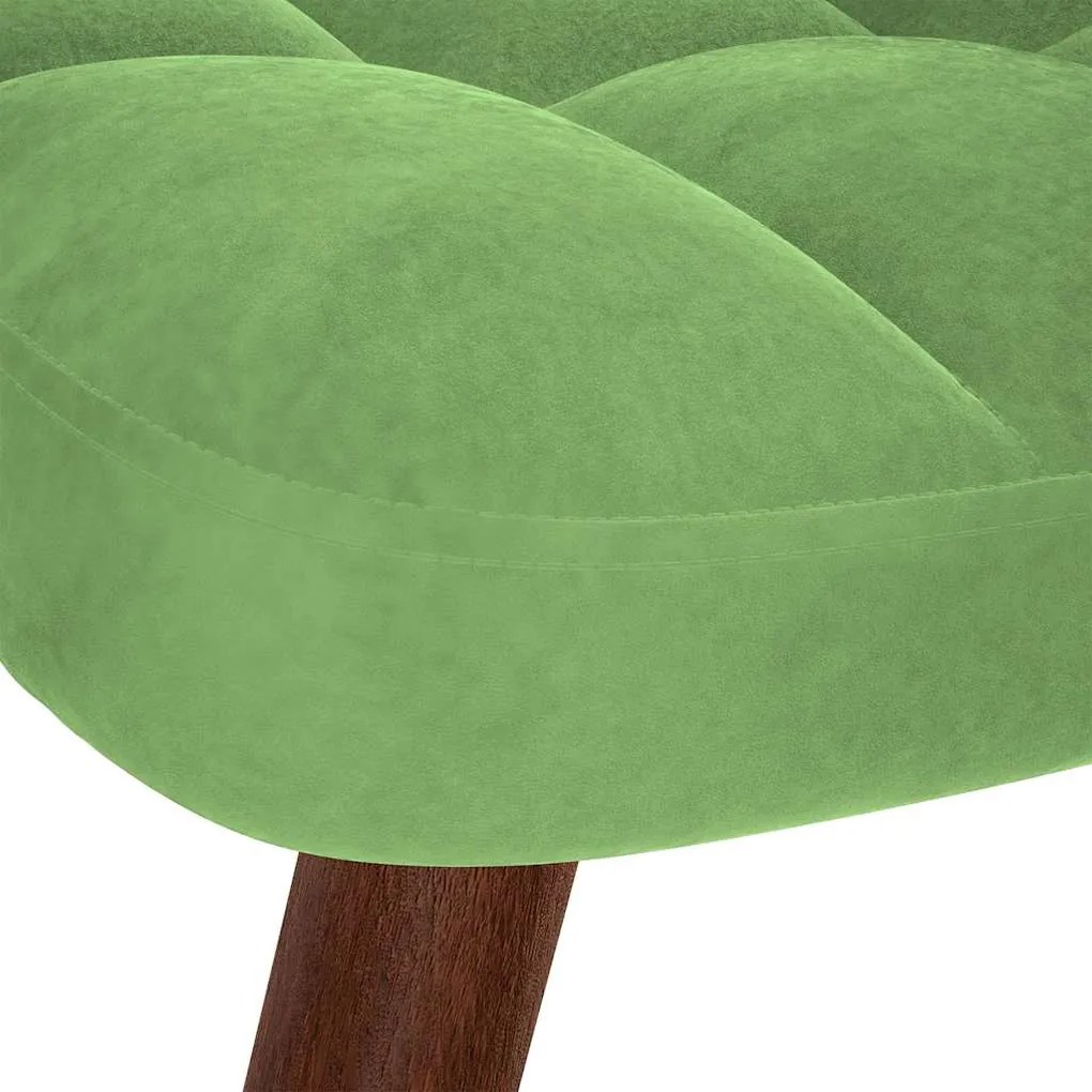 Cadeira de baloiço com banco veludo verde-claro