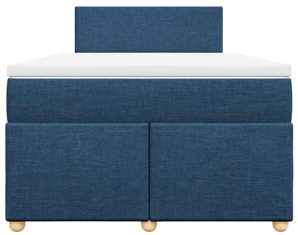 Cama boxspring com colchão 120x190 cm tecido azul