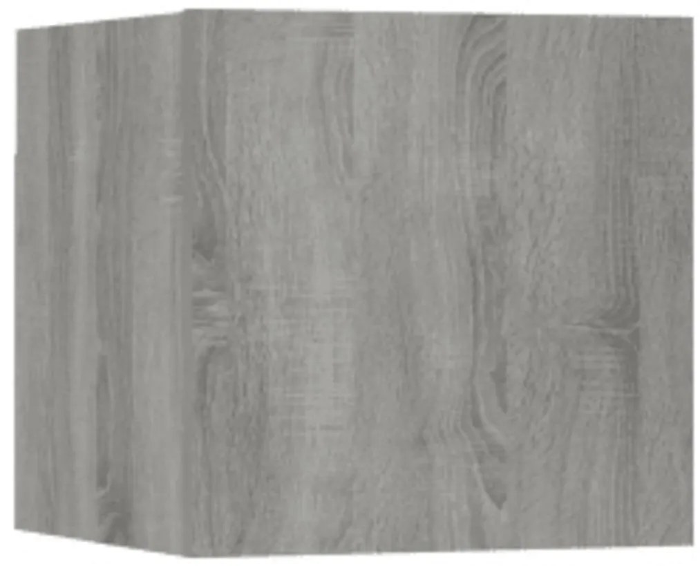Conjunto móveis de TV 3 pcs madeira processada sonoma cinza