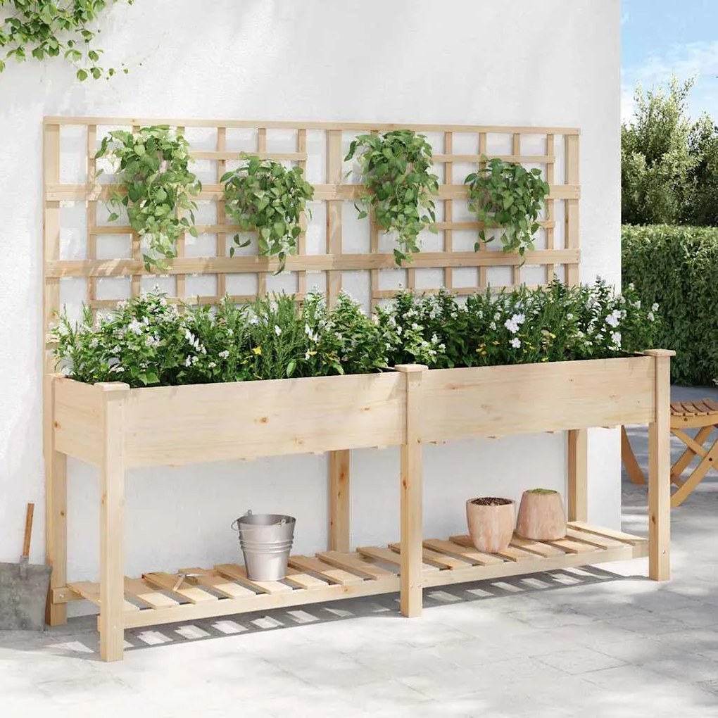 vidaXL Vaso de Jardim com prateleira Bege 203.5 x 54 x 152.5 cm