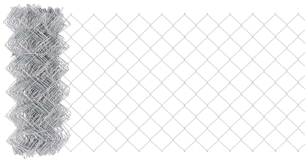 vidaXL Cerca de Malha Prateado 10 x 0.6 m Aço galvanizado