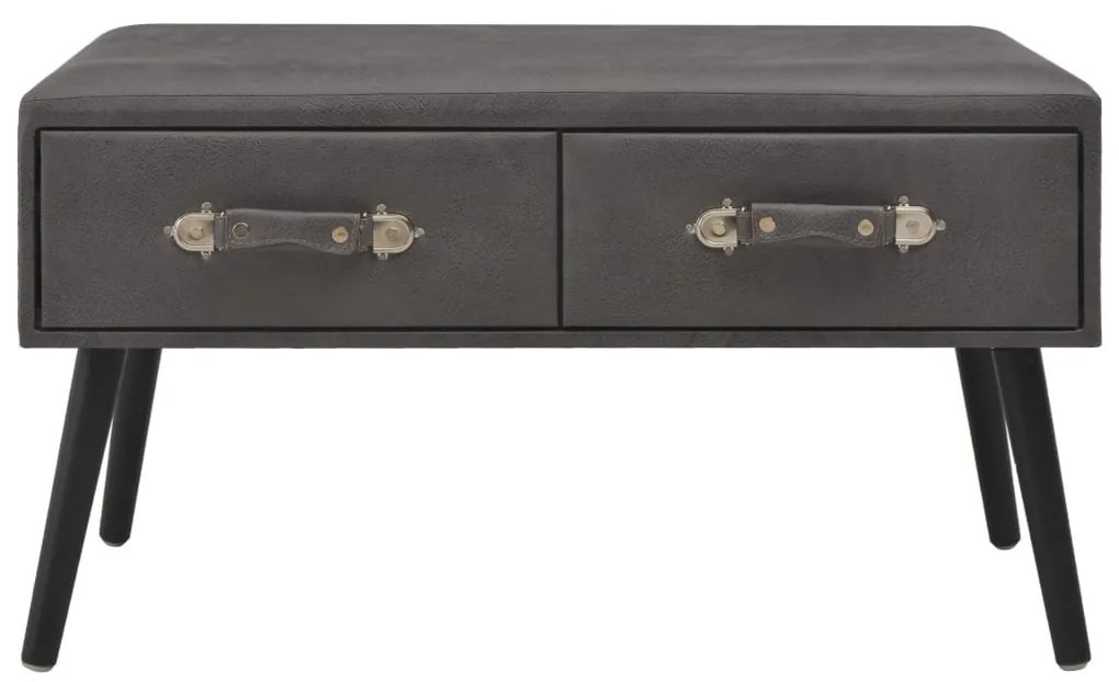 Mesa de centro 80x40x46 cm couro artificial cinzento