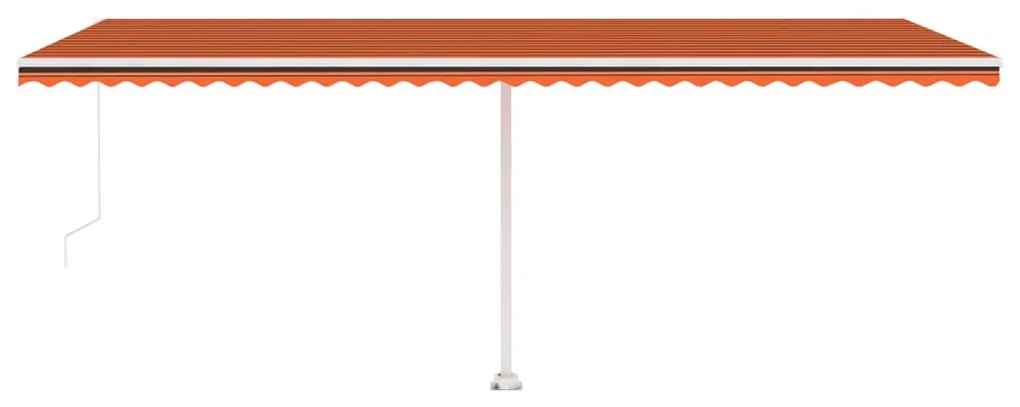 Toldo retrátil manual independente 600x300cm laranja e castanho