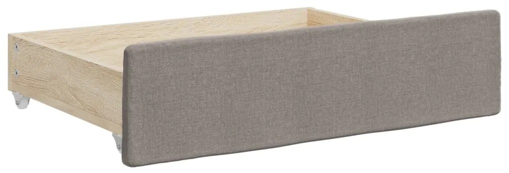 Sofá-cama c/ gavetão/gavetas 90x200 cm tecido cinza-acastanhado